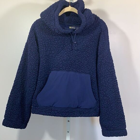 ZELLA Women’s Fuzzy Faux Fur Pullover Hoodie Sweatshirt Blue Size Large - Picture 3 of 12